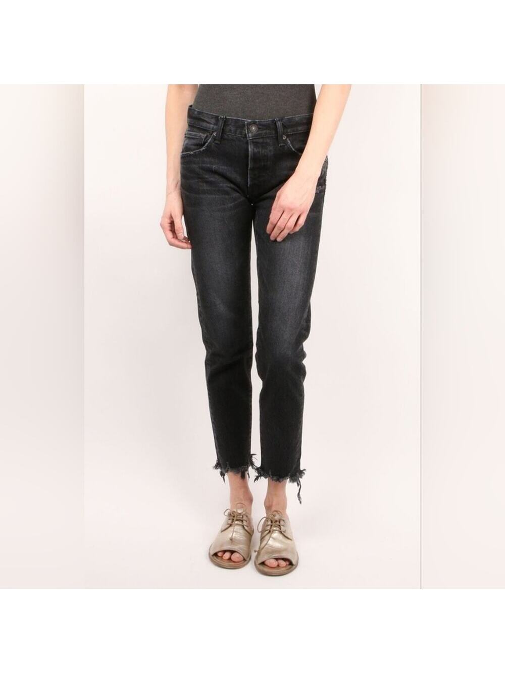 Moussy MV Staley Tapered Ankle Jeans Black NWT Size 24
